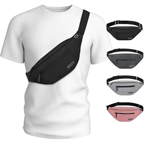 MAXTOP Large Crossbody Fanny Pack with 4-Zipper Pockets,Gifts for Enjoy Sports - Picture 7 of 7